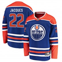Youth Fanatics Branded Edmonton Oilers Jean-Francois Jacques Royal Alternate Jersey - Breakaway