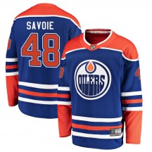 Youth Fanatics Branded Edmonton Oilers Carter Savoie Royal Alternate Jersey - Breakaway