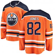 Youth Fanatics Branded Edmonton Oilers Caleb Jones Orange Home Jersey - Breakaway
