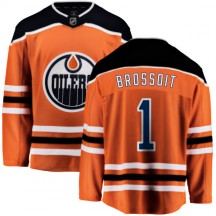 Men's Fanatics Branded Edmonton Oilers Laurent Brossoit Orange Home Jersey - Breakaway