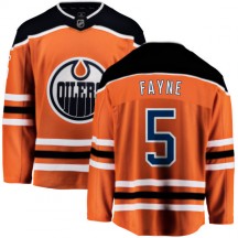 Youth Fanatics Branded Edmonton Oilers Mark Fayne Orange Home Jersey - Breakaway