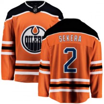 Youth Fanatics Branded Edmonton Oilers Andrej Sekera Orange Home Jersey - Breakaway