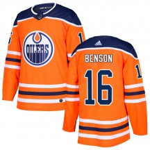 Men's Adidas Edmonton Oilers Tyler Benson Orange r Home Jersey - Authentic