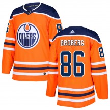Men's Adidas Edmonton Oilers Philip Broberg Orange r Home Jersey - Authentic