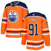 Men's Adidas Edmonton Oilers Gaetan Haas Orange r Home Jersey - Authentic