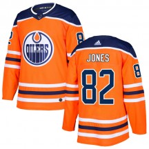 Men's Adidas Edmonton Oilers Caleb Jones Orange r Home Jersey - Authentic