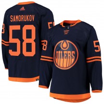 Men's Adidas Edmonton Oilers Dmitri Samorukov Navy Alternate Primegreen Pro Jersey - Authentic