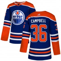 Youth Adidas Edmonton Oilers Jack Campbell Royal Alternate Jersey - Authentic