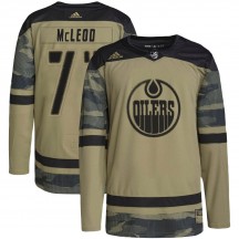 Youth Adidas Edmonton Oilers Ryan McLeod Camo Military Appreciation Practice Jersey - Authentic