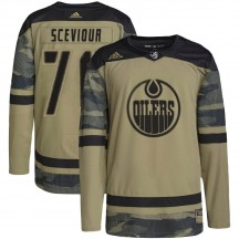 Youth Adidas Edmonton Oilers Colton Sceviour Camo Military Appreciation Practice Jersey - Authentic