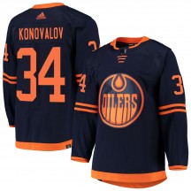 Youth Adidas Edmonton Oilers Ilya Konovalov Navy Alternate Primegreen Pro Jersey - Authentic