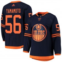 Youth Adidas Edmonton Oilers Kailer Yamamoto Navy Alternate Primegreen Pro Jersey - Authentic