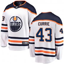 Youth Fanatics Branded Edmonton Oilers Josh Currie White Away Breakaway Jersey - Authentic