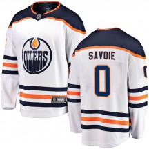Youth Fanatics Branded Edmonton Oilers Carter Savoie White Away Jersey - Breakaway