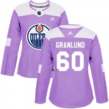 Women's Adidas Edmonton Oilers Markus Granlund Purple Fights Cancer Practice Jersey - Authentic