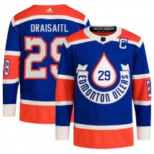 Men's Adidas Edmonton Oilers Leon Draisaitl Royal 2023 Heritage Classic Primegreen Jersey - Authentic