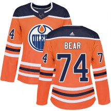 Women's Adidas Edmonton Oilers Ethan Bear Orange r Home Jersey - Authentic