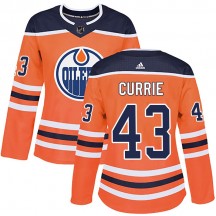 Women's Adidas Edmonton Oilers Josh Currie Orange r Home Jersey - Authentic