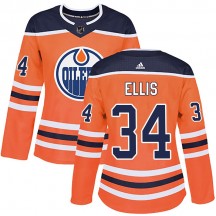 Women's Adidas Edmonton Oilers Nick Ellis Orange r Home Jersey - Authentic