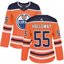 Women's Adidas Edmonton Oilers Dylan Holloway Orange r Home Jersey - Authentic