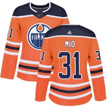 Women's Adidas Edmonton Oilers Eddie Mio Orange r Home Jersey - Authentic