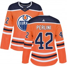 Women's Adidas Edmonton Oilers Brendan Perlini Orange r Home Jersey - Authentic