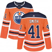 Women's Adidas Edmonton Oilers Mike Smith Orange r Home Jersey - Authentic