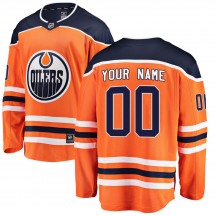 Men's Fanatics Branded Edmonton Oilers Custom Orange Custom Home Jersey - Breakaway