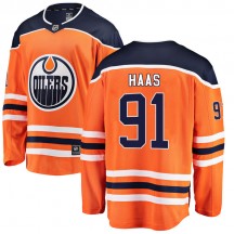 Men's Fanatics Branded Edmonton Oilers Gaetan Haas Orange Home Jersey - Breakaway