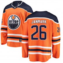 Men's Fanatics Branded Edmonton Oilers Mattias Janmark Orange Home Jersey - Breakaway
