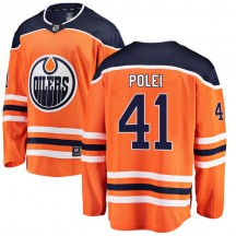 Men's Fanatics Branded Edmonton Oilers Evan Polei Orange r Home Breakaway Jersey - Authentic