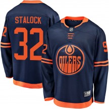 Men's Fanatics Branded Edmonton Oilers Alex Stalock Navy Alternate 2018/19 Jersey - Breakaway