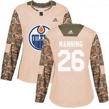Women's Adidas Edmonton Oilers Brandon Manning Camo Veterans Day Practice Jersey - Authentic