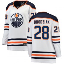 Women's Fanatics Branded Edmonton Oilers Kyle Brodziak White Away Jersey - Breakaway