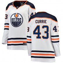 Women's Fanatics Branded Edmonton Oilers Josh Currie White Away Breakaway Jersey - Authentic