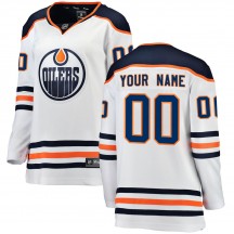 Women's Fanatics Branded Edmonton Oilers Custom White Custom Away Jersey - Breakaway