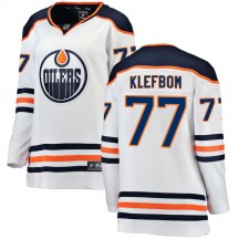 Women's Fanatics Branded Edmonton Oilers Oscar Klefbom White Away Breakaway Jersey - Authentic