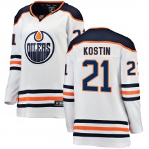 Women's Fanatics Branded Edmonton Oilers Klim Kostin White Away Jersey - Breakaway