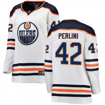 Women's Fanatics Branded Edmonton Oilers Brendan Perlini White Away Jersey - Breakaway