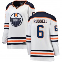 Women's Fanatics Branded Edmonton Oilers Kris Russell White Away Jersey - Breakaway