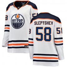 Women's Fanatics Branded Edmonton Oilers Anton Slepyshev White Away Breakaway Jersey - Authentic