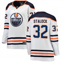 Women's Fanatics Branded Edmonton Oilers Alex Stalock White Away Jersey - Breakaway
