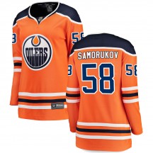 Women's Fanatics Branded Edmonton Oilers Dmitri Samorukov Orange Home Jersey - Breakaway