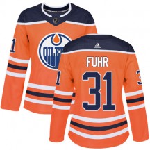 Women's Adidas Edmonton Oilers Grant Fuhr Orange Home Jersey - Authentic