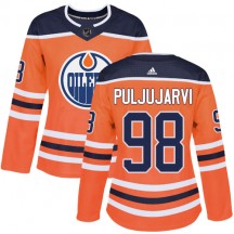 Women's Adidas Edmonton Oilers Jesse Puljujarvi Orange Home Jersey - Authentic