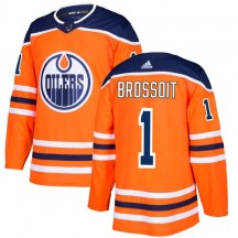 Men's Adidas Edmonton Oilers Laurent Brossoit Orange Home Jersey - Premier