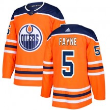 Men's Adidas Edmonton Oilers Mark Fayne Orange Home Jersey - Premier