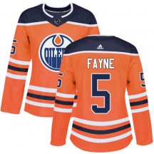 Women's Adidas Edmonton Oilers Mark Fayne Orange Home Jersey - Authentic