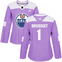 Women's Adidas Edmonton Oilers Laurent Brossoit Purple Fights Cancer Practice Jersey - Authentic