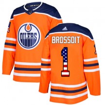 Youth Adidas Edmonton Oilers Laurent Brossoit Orange USA Flag Fashion Jersey - Authentic